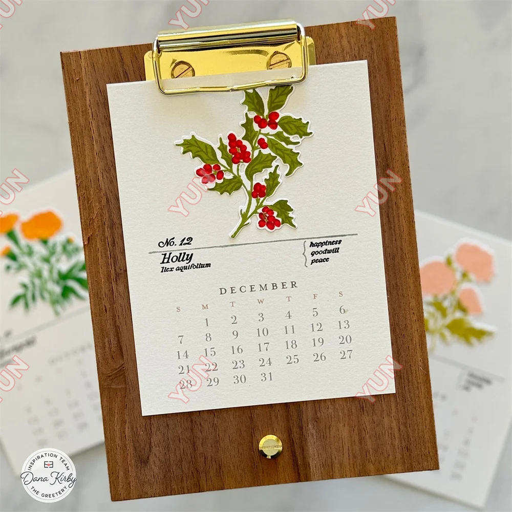Birth Month Blooms Q2 Calendar Basics Cut Dies Stamps DIY Scrapbook Diary Greeting Card Handmade Embossing Mold