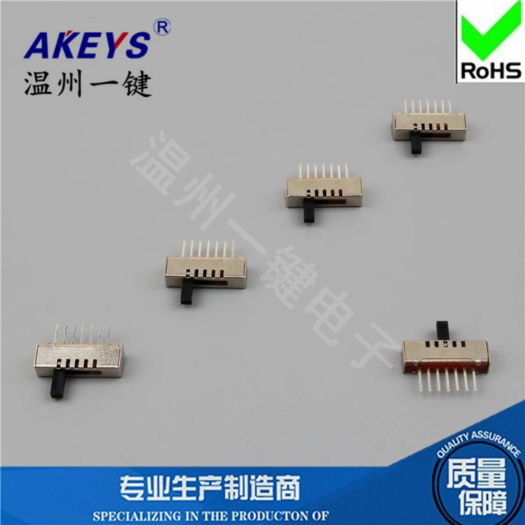 

10Pcs SS-15E01-G5 Vertical (1P5T) 5 Positions Toggle Slide DIP Switch without Fixed Foot and 7 Pins SK-15E01-G8 Horizontal