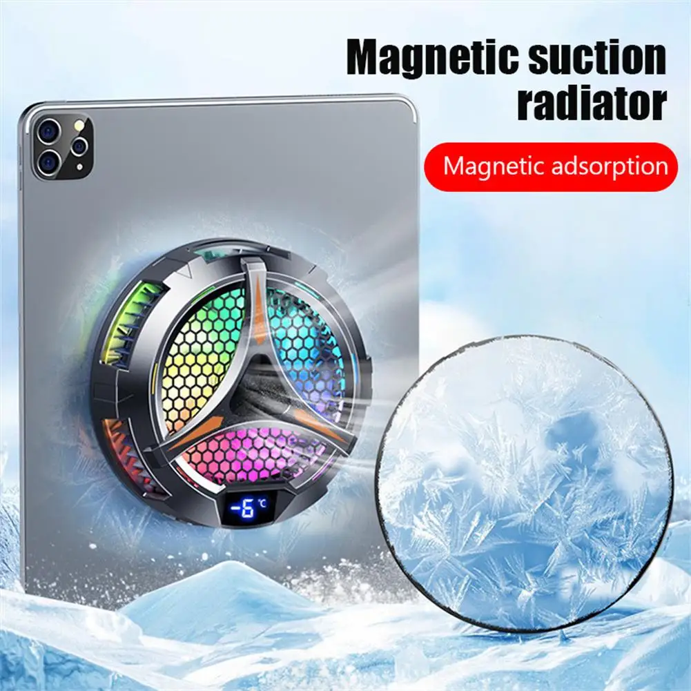X42 RGB Magnetic Phone Cooler Large TEC Cooling Fan With Aluminum Laptop Tablets Stand Cooler For IPad Steam Deck Macbook