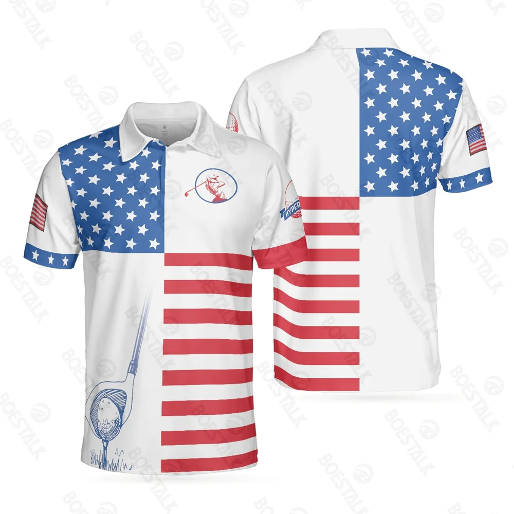 

American Golf Shirt Men's T-shirt Sportswear Summer Short Sleeve Shirt Quick drying breathable jersey Polo shirt mtb