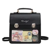 Japanese School Small Backpack Student Shoulder Crossbody Bag Clear Window Ita Handbag With Insert For Pin Display Rucasack 1