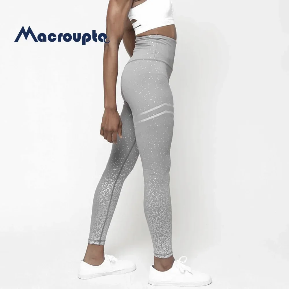 Women Gold Print Leggings No Transparent Exercise Fitness Leggings Push Up Workout Female Pants yoga Pants casual sports pants