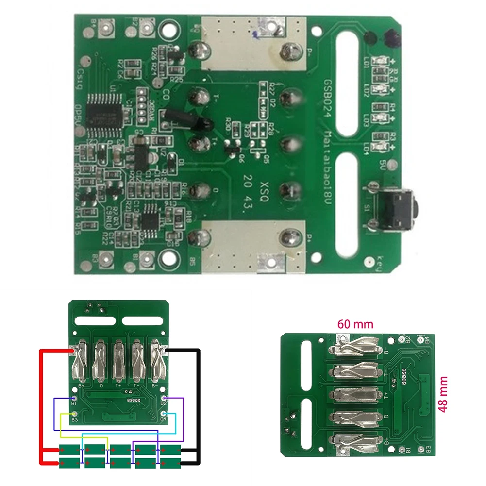 

Charging Protection Circuit Board PCB Board For Metabo 18V Lithium Battery Rack For Repairing Assemble Batteries Pack