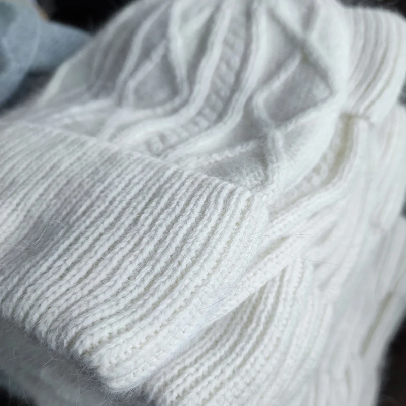 Hat Winter Women Angora Knit Beanie Warm Autumn Skiing Accessory For Outdoor Cap 5