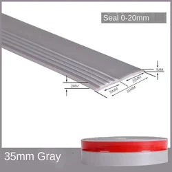 Enhanced Door Weatherproofing Silicone Seal Strip - Dustproof, Windproof, Self - Adhesive Strip - 1M (Gray 35mm wide)