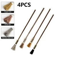 Pen Wire Brush 100mm With 3.0 Round Long Shank,Steel Cleaning End Brushes Rotary Tool Pen Wire Brush Rust Paint Removal 1
