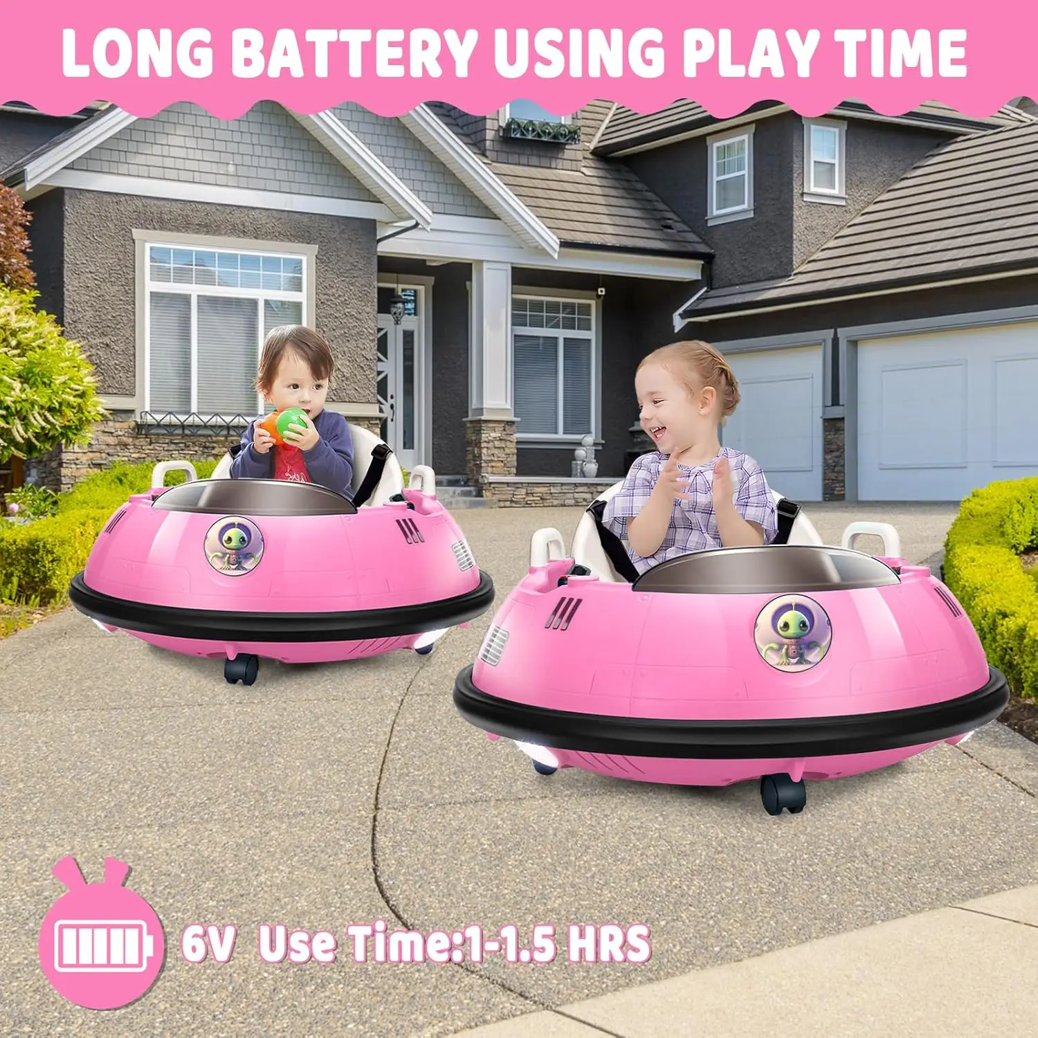 Bumper Car for Kids & Toddlers,Ride On Unique Design UFO Bumping Toy Car Gifts, Manual and Remote Control,3 Speeds,