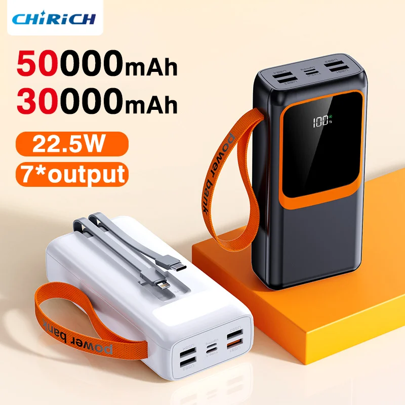 Power Bank Remax Container 50000mAh PD27W QC22.5W Ricarica Rapida Alta Capacità Caricabatterie Portatile Batteria Esterna Powerbank