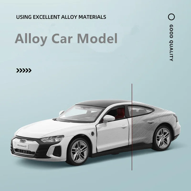 1:36 Audi RS ETron GT Coupe Alloy New Energy Car Model Diecasts Metal Charging Vehicles Car Model Sound and Light Kids Toys Gift 4