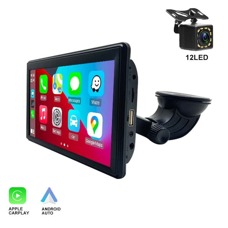 car media player with bluetooth Car Monitor Portable Wireless CarPlay Navigation for All Cars Screen 7inch Universal Touch Control Display Androidauto Siri car stereo player dvd Car Multimedia Players