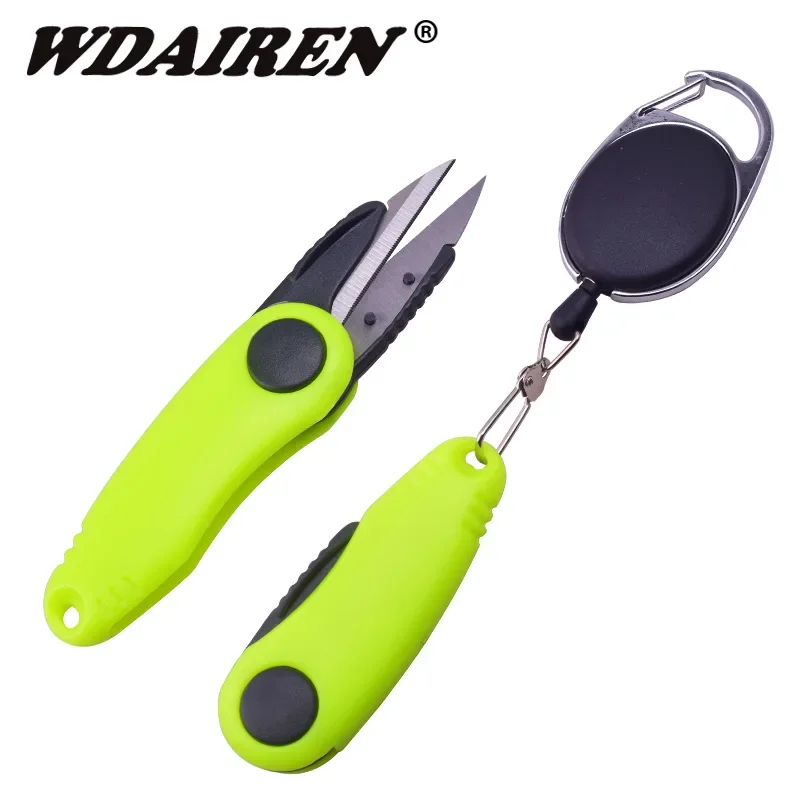 Fishing Tools Quick Knot Tool Shrimp Shape Fold Fishing Scissors Telescopic Rope Kit Fishing Line Cutter Clipper Nipper Tackle
