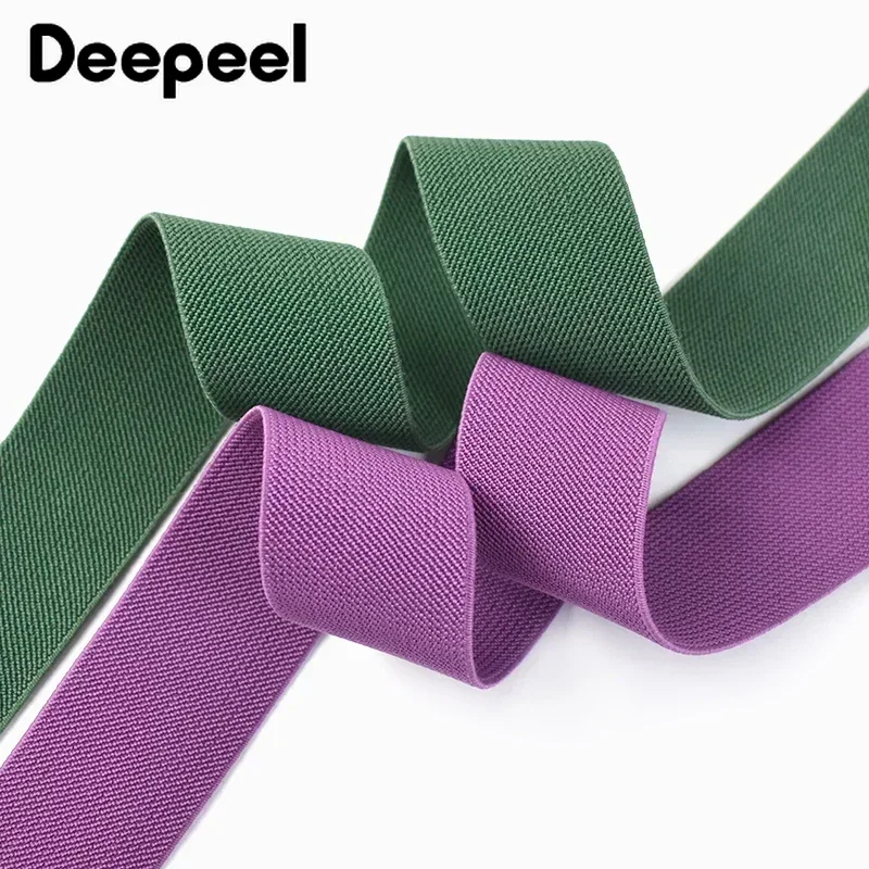 5Meters 10-50mm Colorful Elastic Bands Stretch Rubber Ribbon Clothes Webbing Trousers Dress Belt Shoes DIY Sewing Accessories