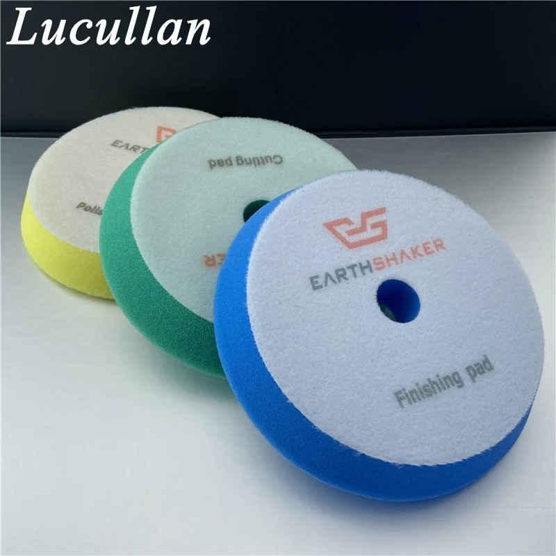 Lucullan 6 Inch Car Care Cutting Polishing and Finshing Pad Beveled Hex-Logic Sponge For Buffer Polisher Waxing