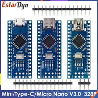 Mini / Type-C / Micro USB Nano 3.0 With the bootloader Compatible Nano Controller for Arduino CH340 USB driver 16Mhz ATMEGA328P