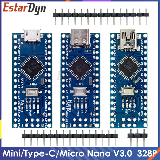 Mini / Type-C / Micro USB Nano 3.0 With the bootloader Compatible Nano Controller for Arduino CH340 USB driver 16Mhz ATMEGA328P