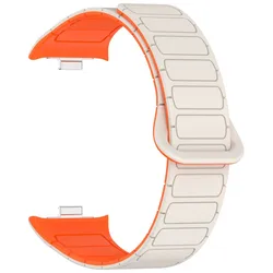 Magnetic Loop Silicone Strap Band for Smart Watches and Bracelets (Starlight Orange)