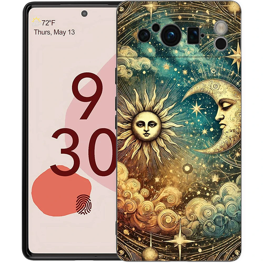 Sun Moon Stars Shockproof TPU Phone Case Cover - Soft Protective Shell s Coque