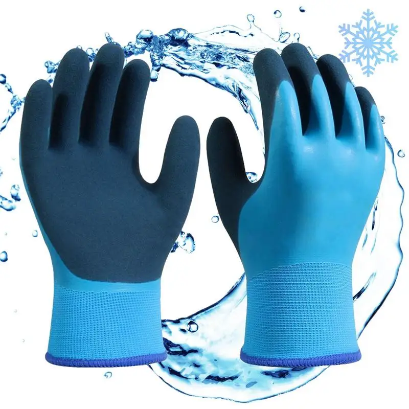Car Washing Waterproof Winter Thermal Work Gloves Garden Antifreeze Freezer Gloves Freezer Cold-resistant Fishing