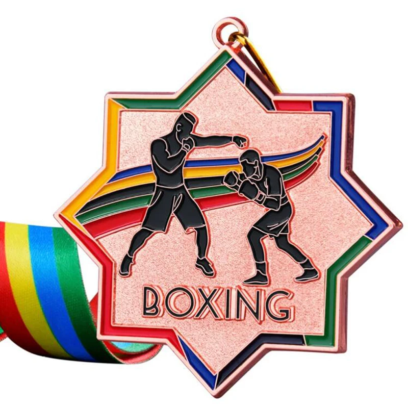 Metal Alloy Boxing Medal, Martial Arts, Taekwondo Reward Fighting Sanda, Sports Meeting Match, Home Decoration, Creative, 1Pc