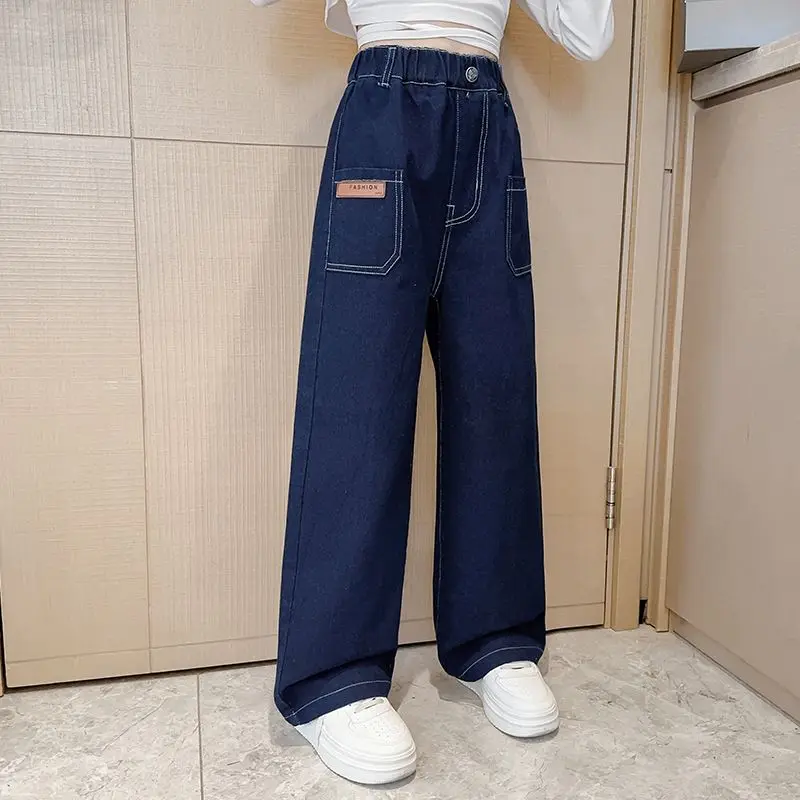 2023 Hot Selling Girls Straight Loose Pants Children's Casual Loose Trousers  Fashion Teenagers Children's Wide Leg Pants 5-14Y - AliExpress