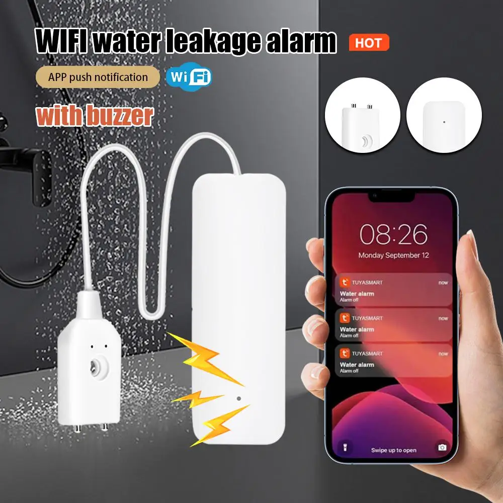 

Tuya WiFi Smart ZigBee Water Sensor Leak Detector Water Overflow Security Sound Alarm System Flood Leakage Sensor Remote Monitor