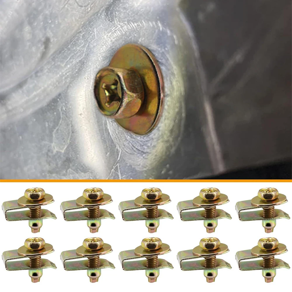 40 Screw Pcs Metal Body Car Fender Bumper U Retainer Nut Gasket - Foto 2