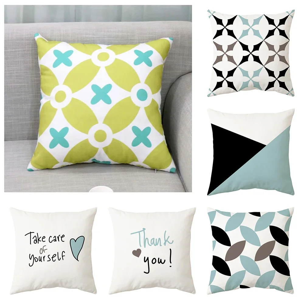 

Простые искусственные синие и белые подушки, искусственная домашняя Подушка, автомобильные подушки для гостиной, квадратная подушка, Декор