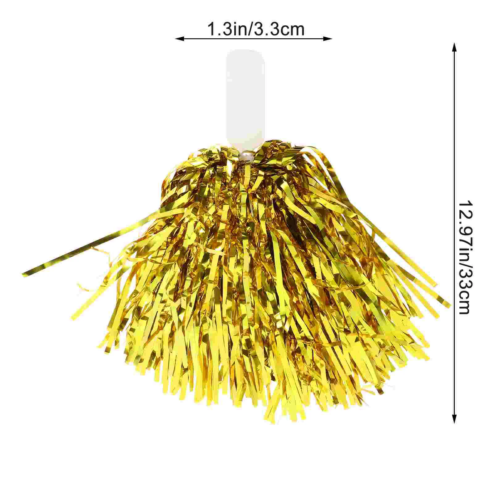12 Pcs Hand Flower Pom Poms Cheerleading Accessories Event Supplies Sports Meeting Props Bright Golden Reusable Plastic Material