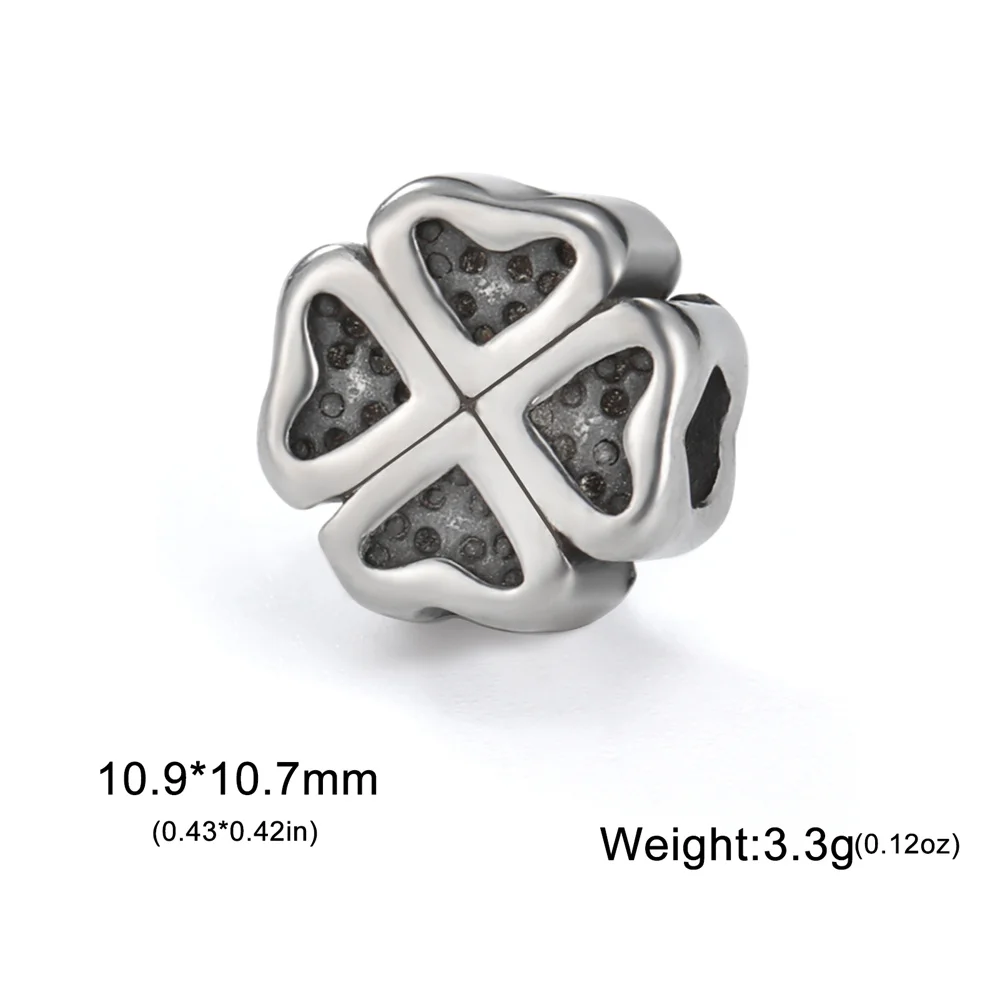 Set of 5 Vintage-Style Stainless Steel Charms