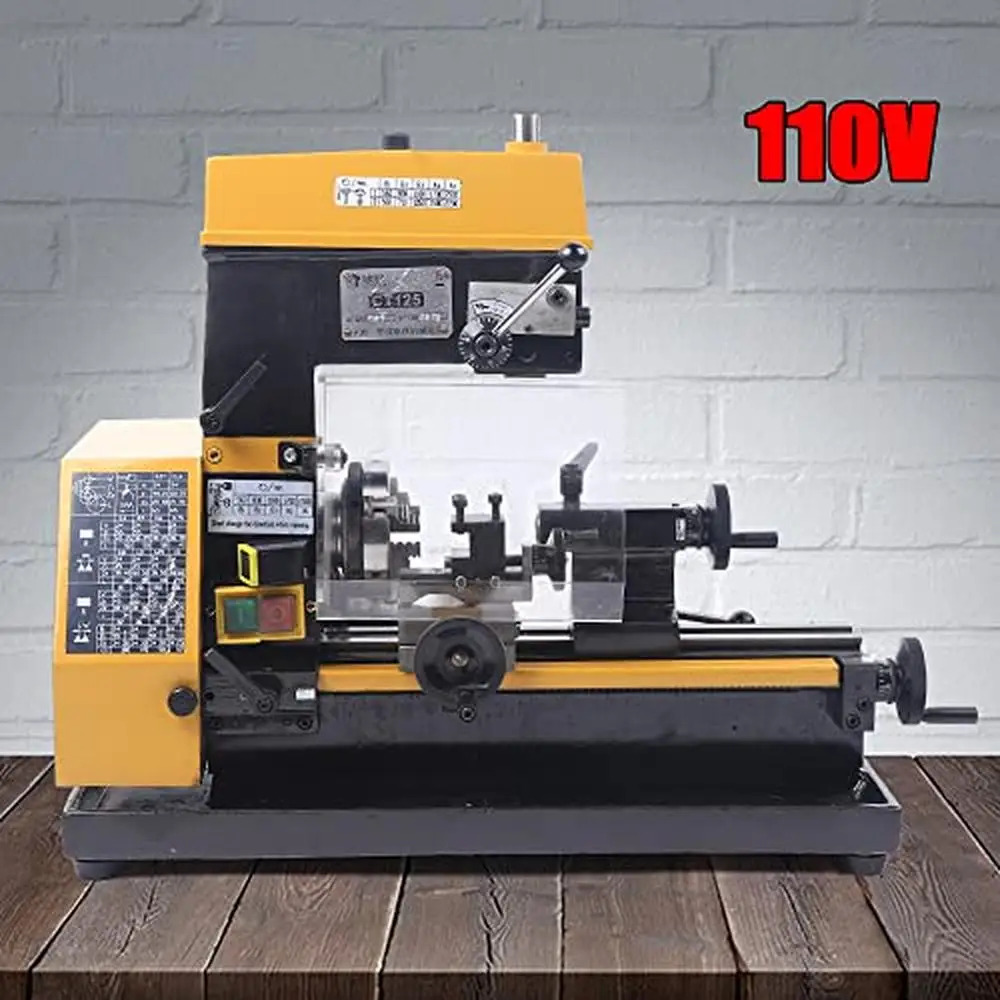 3 in 1 Micro Multi-Function Woodworking Lathe Drilling & Milling Machine 360° Rotatable Head Precision Performance Dovetail Rail 6