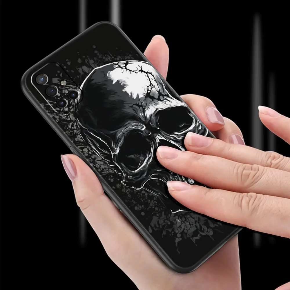 Soft TPU Terror Black Skull Design Phone Case