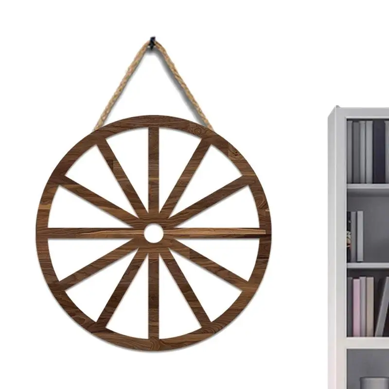 

Wood Cartwheel Wall Decor Wall Mounted Cartwheel Decoration Wall Decor Farmhouse Cartwheel Wheels Cowboy Party Decorations For