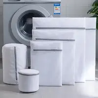 Gray Mesh Laundry Bag Washing Machines Clothes Coarse Net Laundry Basket Zipper Bags Underwear Bra Washing Lingerie Protecting 2