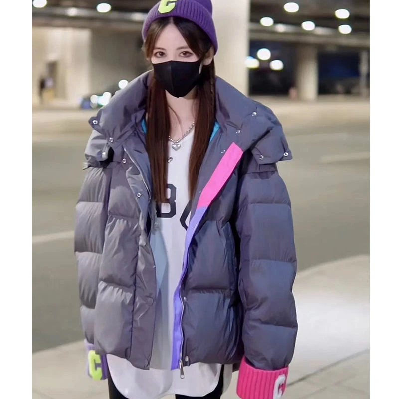 2022 New Parkas Jacket Women Winter Fashion Slim Thick Glossy Down Cotton Coat Bread Jacket Female Casual Cotton Padded Outwear