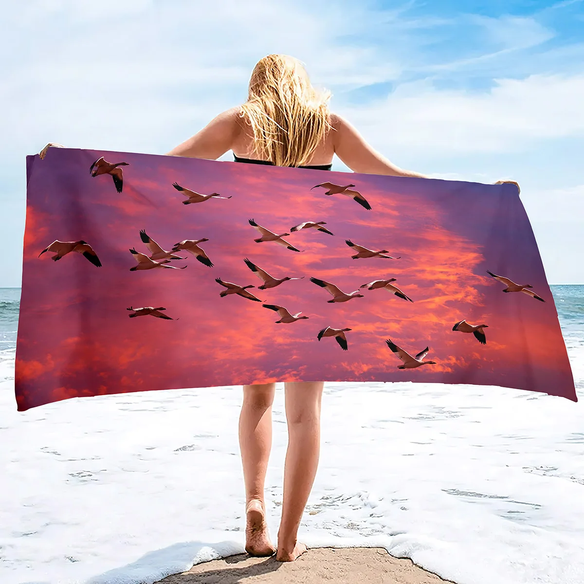 

Beautiful Bird Microfiber Hair Beach Towel Home Soft Highly Absorbent Quick Dry Super Absorbent Lightweight Towel Mother's Day