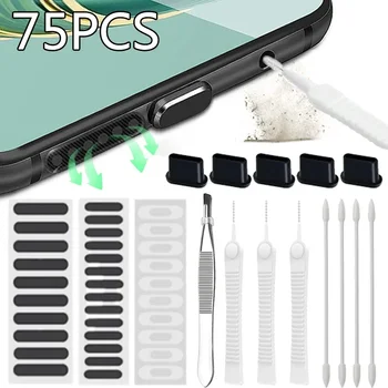 Kit di pulizia della porta di ricarica del telefono cellulare Spina antipolvere per iPhone iPad IOS Samsung Xiaomi Tipo C Pulitore per adesivi in rete antipolvere per altoparlante