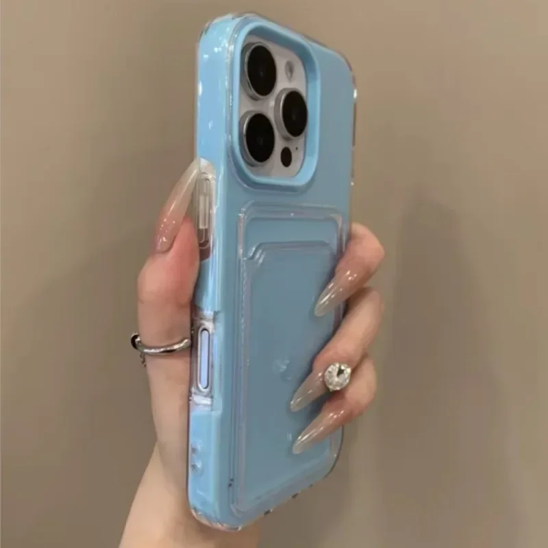 Elegant Clear Card Holder Phone Case with Wallet & Shockproof Protector