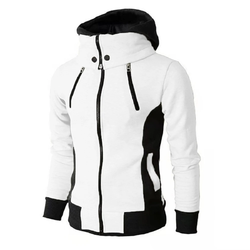 Blanco - Chaqueta Deportiva con Cuello de Bufanda