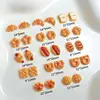 30PCS Cute Creative Sausage Bread Nail Art Decorations Simulated Smiley Toast Cat Paw Bread Dessert Series Nail Charms DIY Nails 2