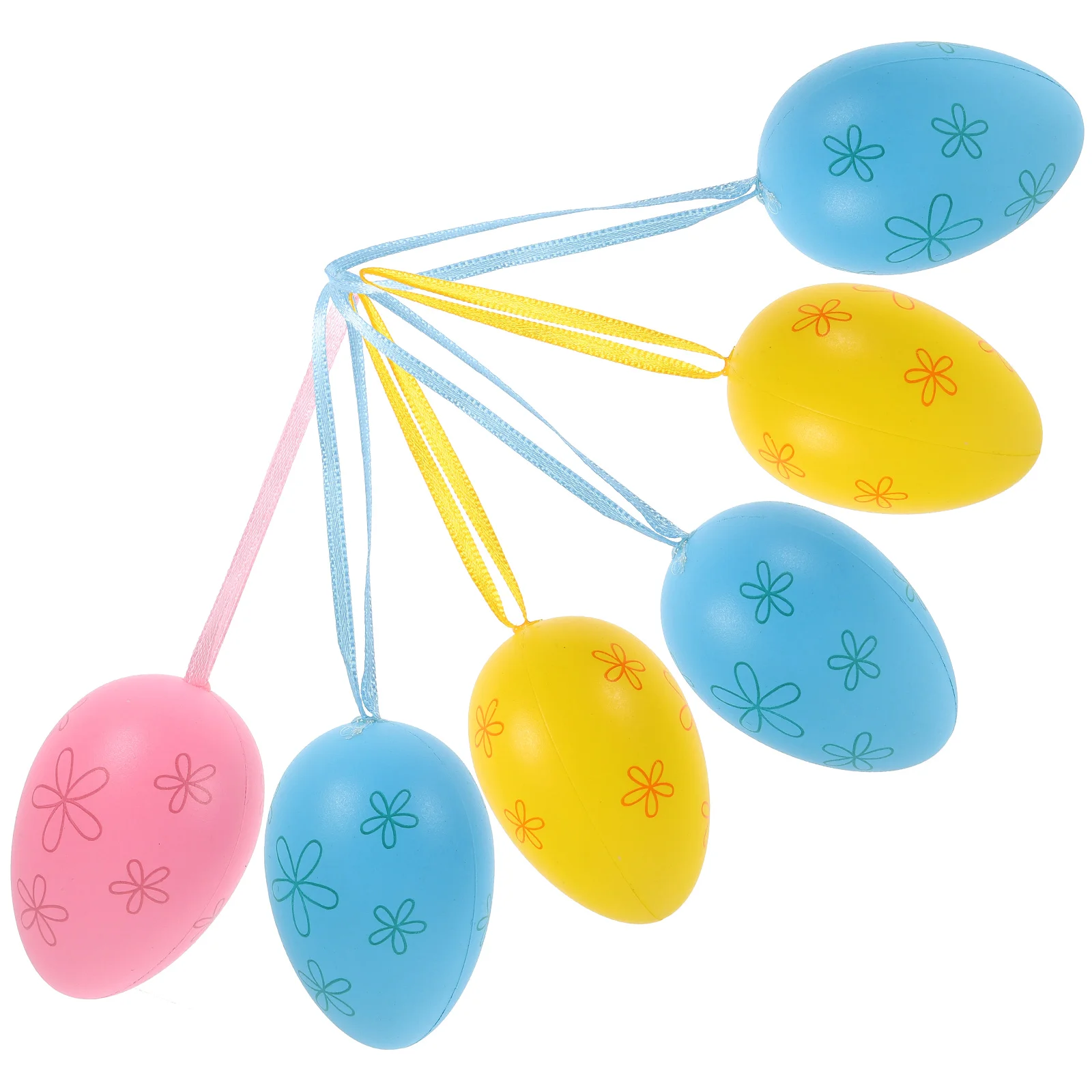 

6 Pcs Easter Eggs Gift Hanging Adorn Decorate Tree Decorations Scene Plastic Ornament