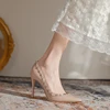2023 New Luxury Brand High Heels Women's Shoes Metal Rivet Pointed Black Pumps Fashion Sexy Genuine Leather Women's Single Shoes 3
