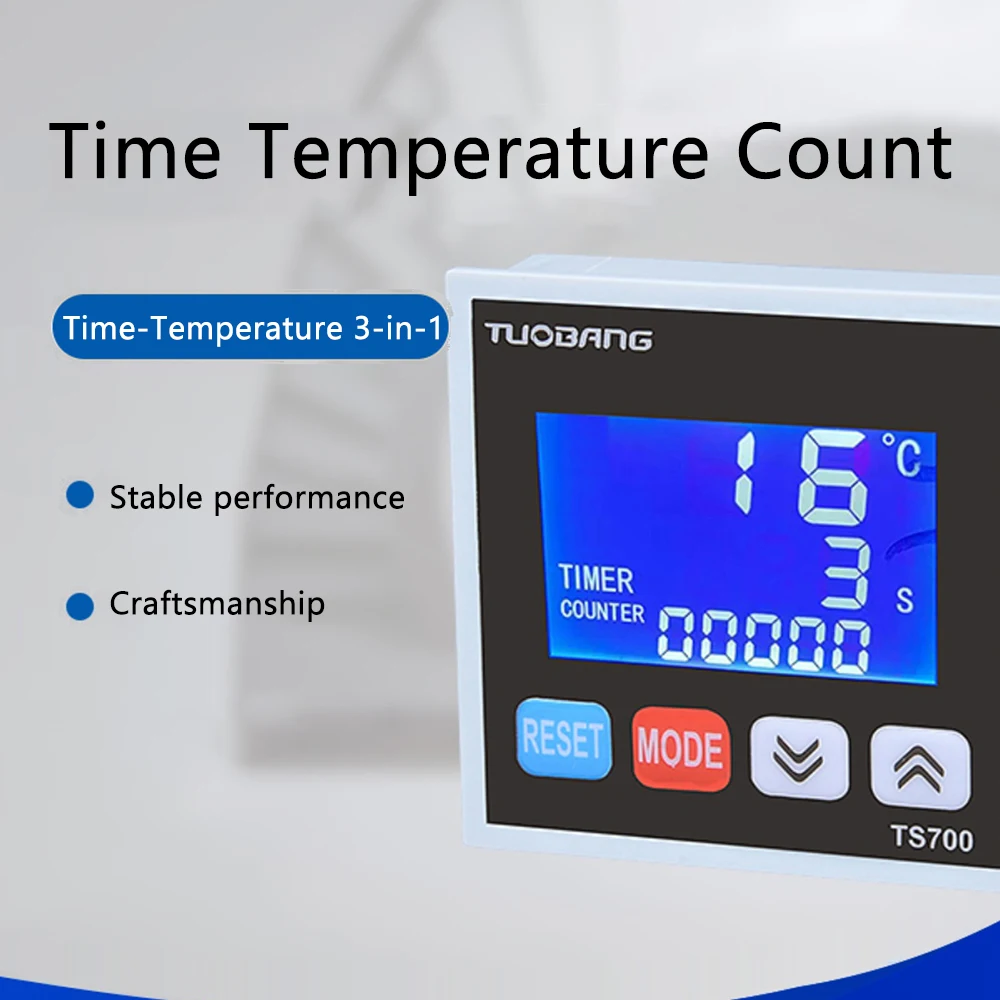 3 In 1 TS700 Temperature Controller Timer Counter LCD Digital Thermostat AC100~240V 0-999℃ Temperature Regulator Weather Station