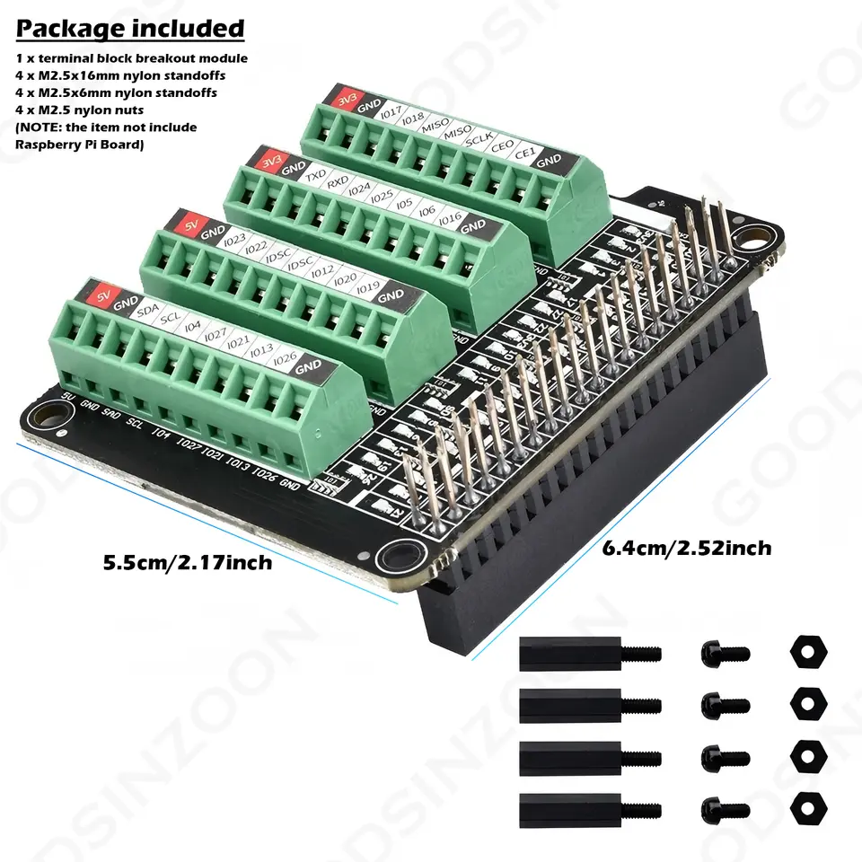 Raspberry Pi 4 GPIO Status LED and Terminal Block Breakout Board HAT, GPIO Board for Raspberry Pi Model A+ 3A+ B+ 2B 3B 3B+ 4B image 4