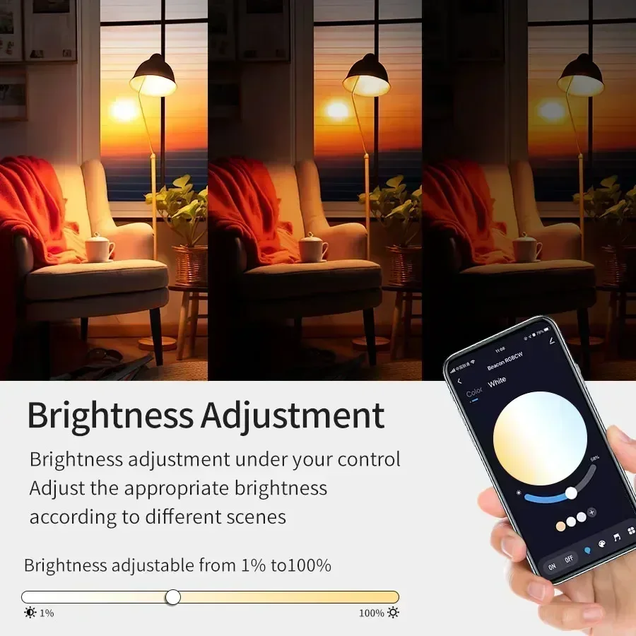 Smart LED Bulb with Bluetooth App Control - RGB Ambient Home Lighting
