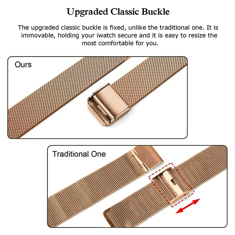 Slim Bracelet Metal Band for Apple Watch 8 7 6 SE 5 4 3 38 40 41 45 49MM Ultra Stainless Steel Milanese Strap for iwatch 42 44MM