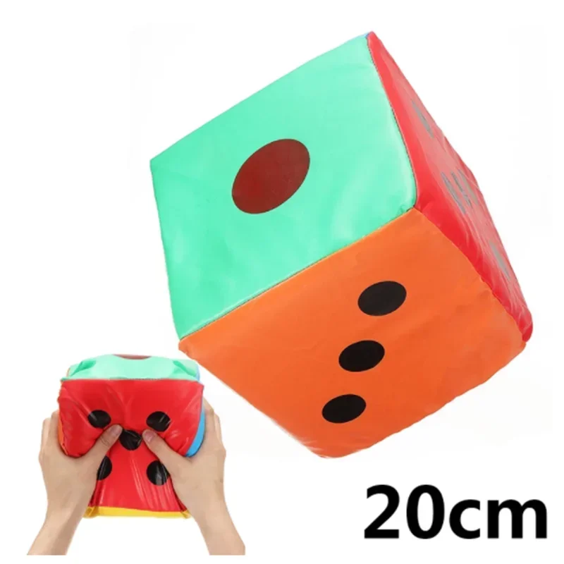 20cm Sponge Dice Super Big Colorful Giant Sponge Faux Leather Six Sided Game Toy Party Playing School Home Garden Game Tool game dice dice set