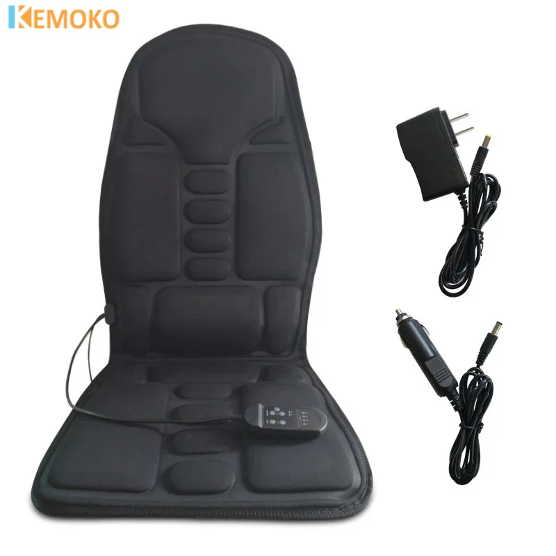 Car Home Office Massage Full-Body Back Neck Waist Therapy Heat 7 Motors Vibrate Heated Massage Electric Vibrator Cushion Seat