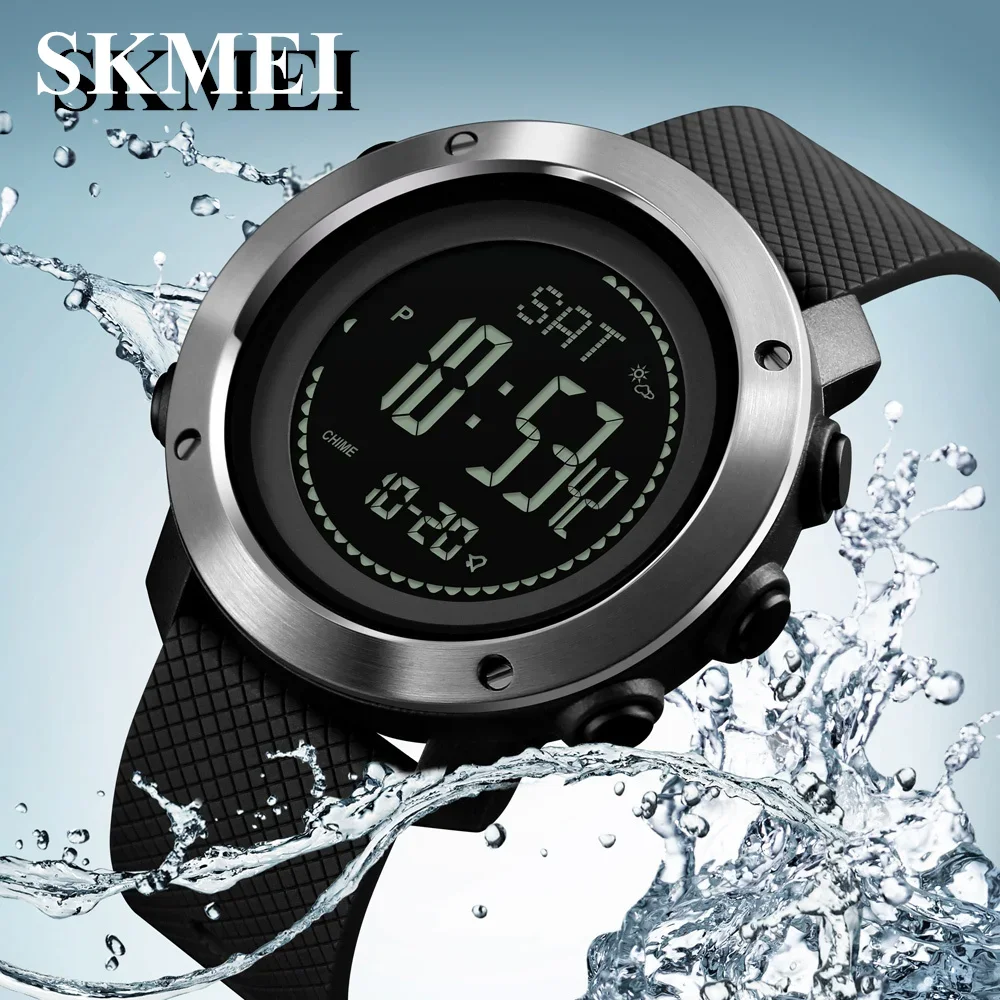 

SKMEI Outdoor Sports 30M Swimming Running Climbing Height Pressure Compass Pedometer Stopwatch Military Army Electronic Watch