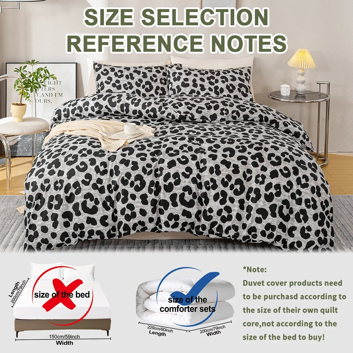 3pcs Leopard Print Duvet Cover Set, Soft Skin-Friendly Bedding Set Includes 1 Duvet Cover And 2 Pillowcases