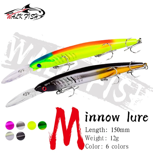 WALK FISH 12cm 20g Floating Crankbait Minnow Deep walleye Trolling Fishing  Lure Wobbler Bass Pike Bait Depth 0-6m Fishing Tackle - AliExpress